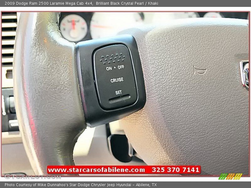 Brilliant Black Crystal Pearl / Khaki 2009 Dodge Ram 2500 Laramie Mega Cab 4x4