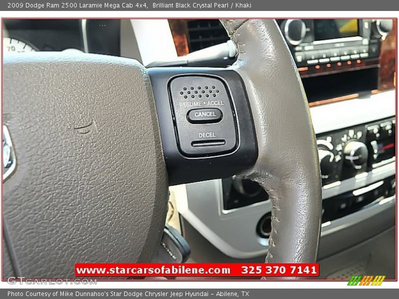 Brilliant Black Crystal Pearl / Khaki 2009 Dodge Ram 2500 Laramie Mega Cab 4x4