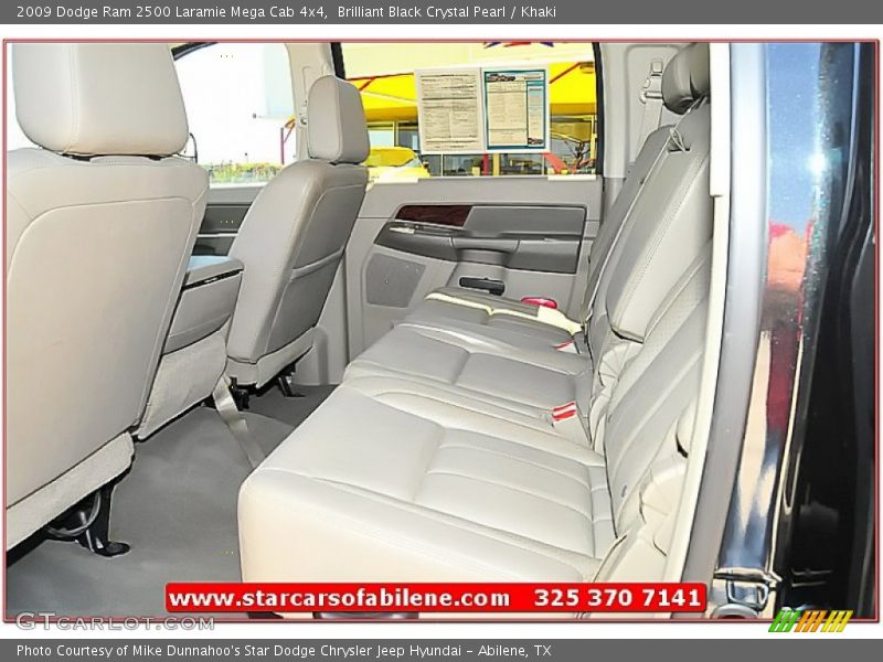 Brilliant Black Crystal Pearl / Khaki 2009 Dodge Ram 2500 Laramie Mega Cab 4x4