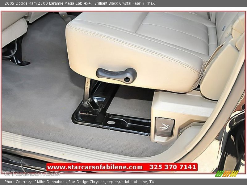 Brilliant Black Crystal Pearl / Khaki 2009 Dodge Ram 2500 Laramie Mega Cab 4x4