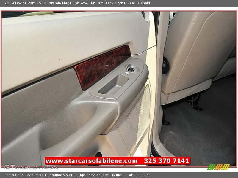 Brilliant Black Crystal Pearl / Khaki 2009 Dodge Ram 2500 Laramie Mega Cab 4x4