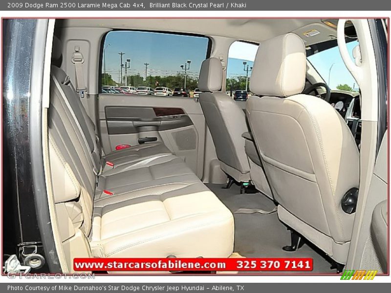 Brilliant Black Crystal Pearl / Khaki 2009 Dodge Ram 2500 Laramie Mega Cab 4x4
