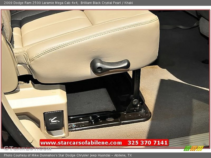 Brilliant Black Crystal Pearl / Khaki 2009 Dodge Ram 2500 Laramie Mega Cab 4x4