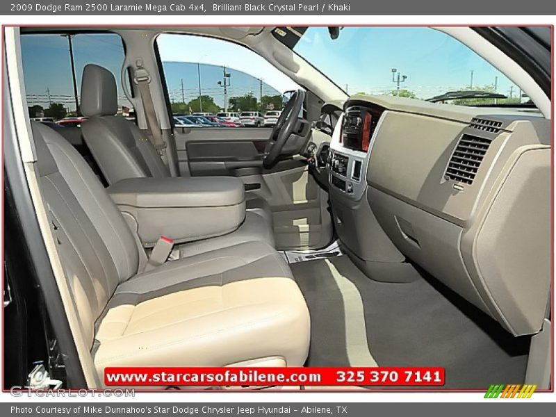 Brilliant Black Crystal Pearl / Khaki 2009 Dodge Ram 2500 Laramie Mega Cab 4x4