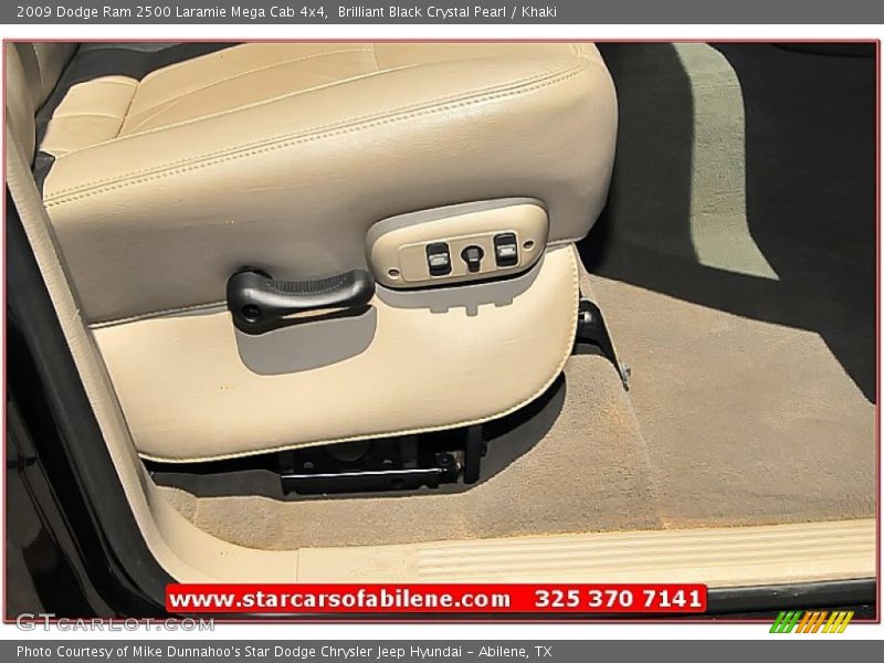 Brilliant Black Crystal Pearl / Khaki 2009 Dodge Ram 2500 Laramie Mega Cab 4x4