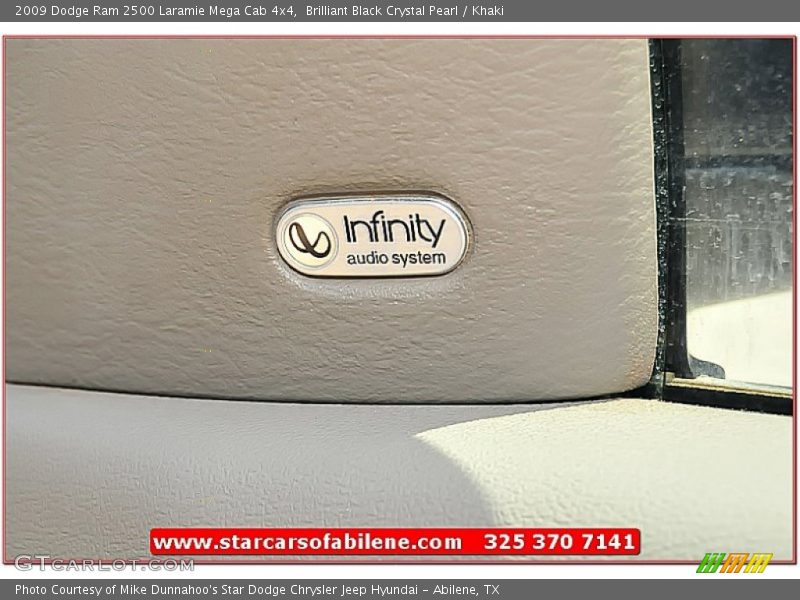 Brilliant Black Crystal Pearl / Khaki 2009 Dodge Ram 2500 Laramie Mega Cab 4x4