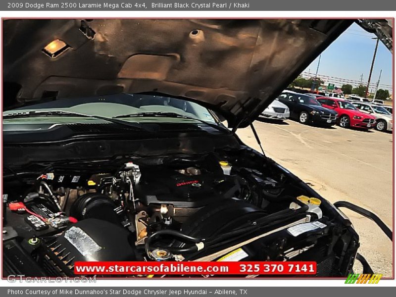 Brilliant Black Crystal Pearl / Khaki 2009 Dodge Ram 2500 Laramie Mega Cab 4x4