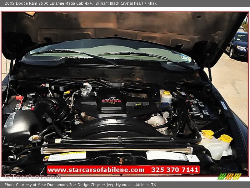 Brilliant Black Crystal Pearl / Khaki 2009 Dodge Ram 2500 Laramie Mega Cab 4x4