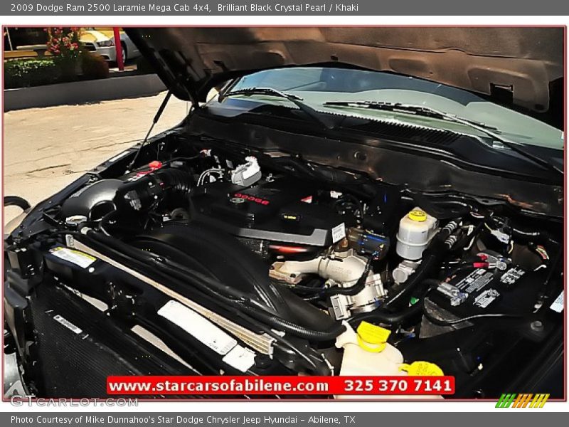 Brilliant Black Crystal Pearl / Khaki 2009 Dodge Ram 2500 Laramie Mega Cab 4x4