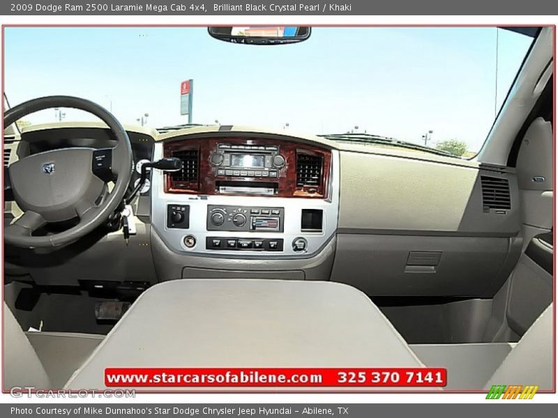 Brilliant Black Crystal Pearl / Khaki 2009 Dodge Ram 2500 Laramie Mega Cab 4x4
