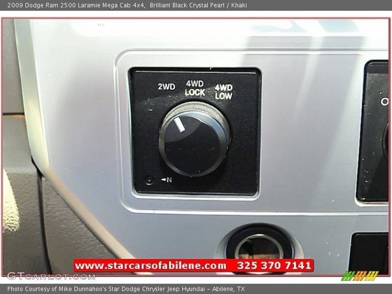 Brilliant Black Crystal Pearl / Khaki 2009 Dodge Ram 2500 Laramie Mega Cab 4x4