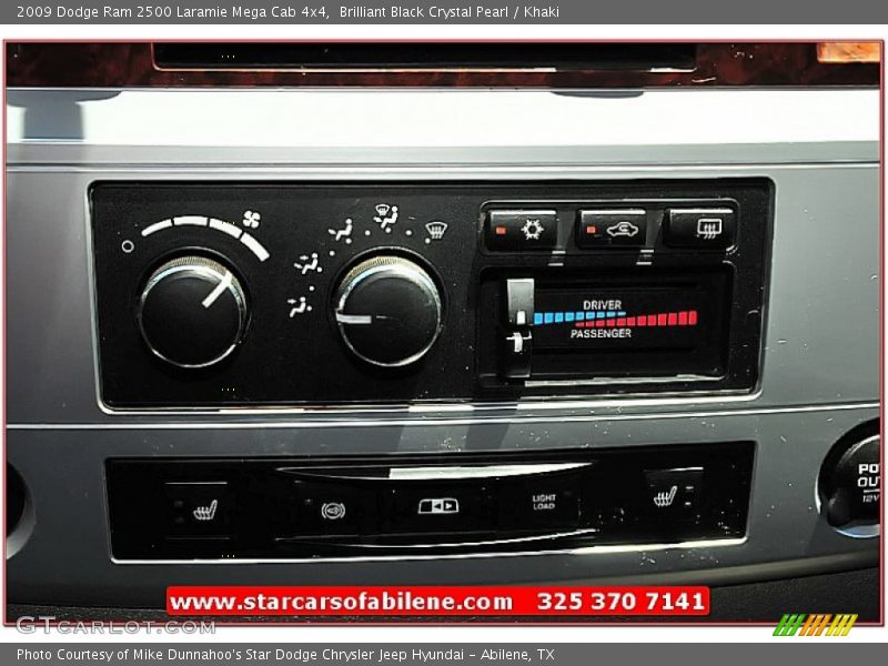 Brilliant Black Crystal Pearl / Khaki 2009 Dodge Ram 2500 Laramie Mega Cab 4x4