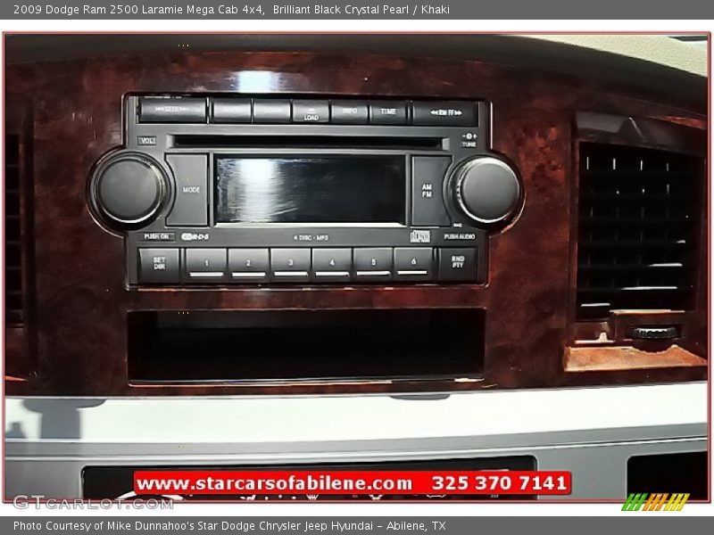 Brilliant Black Crystal Pearl / Khaki 2009 Dodge Ram 2500 Laramie Mega Cab 4x4