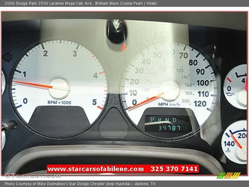 Brilliant Black Crystal Pearl / Khaki 2009 Dodge Ram 2500 Laramie Mega Cab 4x4