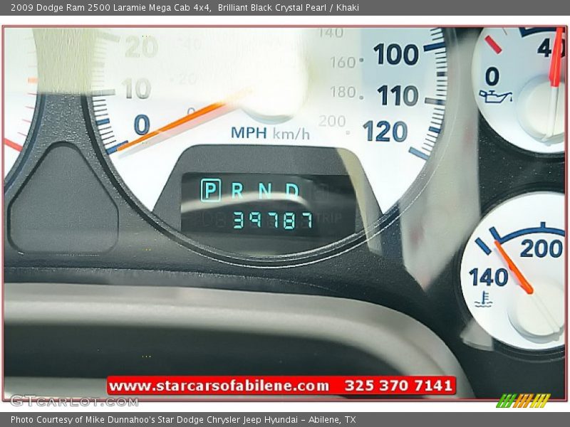 Brilliant Black Crystal Pearl / Khaki 2009 Dodge Ram 2500 Laramie Mega Cab 4x4