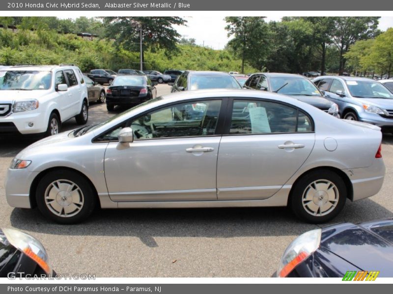 Alabaster Silver Metallic / Blue 2010 Honda Civic Hybrid Sedan