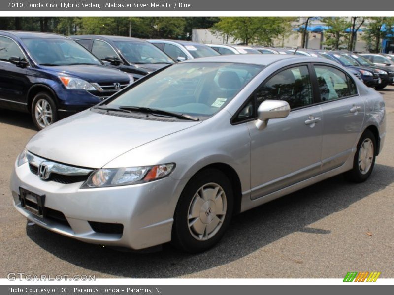 Alabaster Silver Metallic / Blue 2010 Honda Civic Hybrid Sedan
