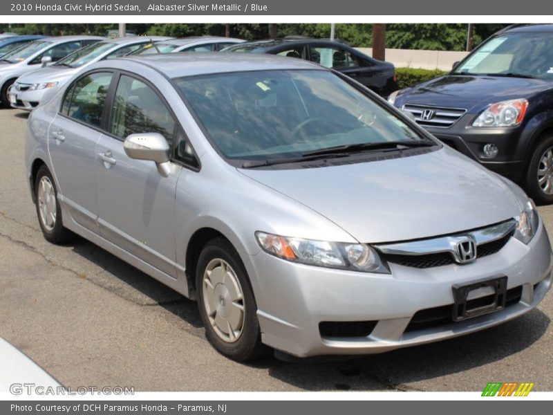 Alabaster Silver Metallic / Blue 2010 Honda Civic Hybrid Sedan