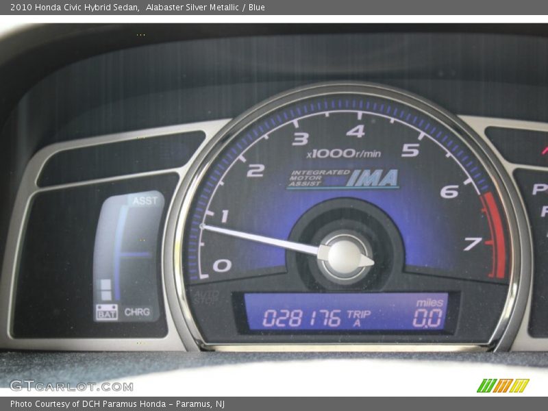 Alabaster Silver Metallic / Blue 2010 Honda Civic Hybrid Sedan