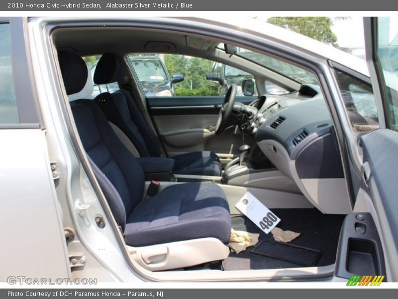 Alabaster Silver Metallic / Blue 2010 Honda Civic Hybrid Sedan