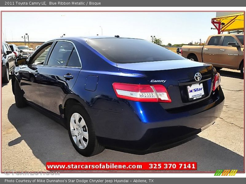 Blue Ribbon Metallic / Bisque 2011 Toyota Camry LE
