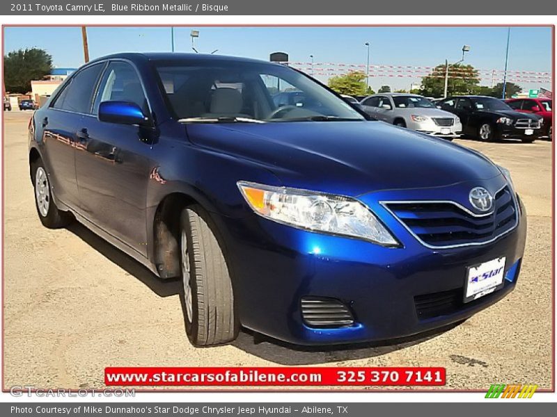 Blue Ribbon Metallic / Bisque 2011 Toyota Camry LE