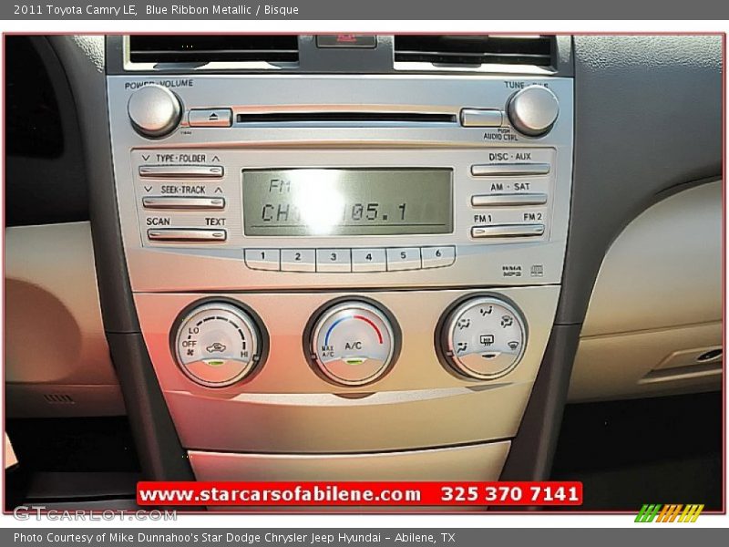 Blue Ribbon Metallic / Bisque 2011 Toyota Camry LE
