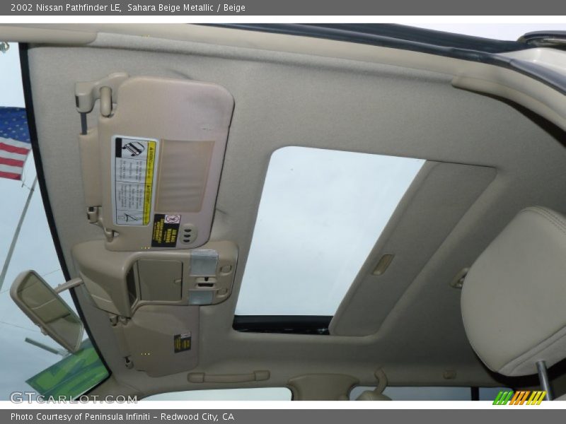 Sunroof of 2002 Pathfinder LE