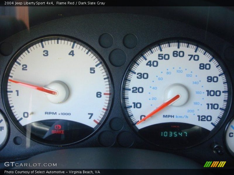 Flame Red / Dark Slate Gray 2004 Jeep Liberty Sport 4x4