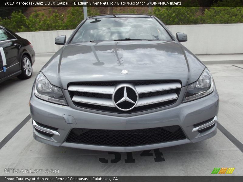 Palladium Silver Metallic / Black/Red Stitch w/DINAMICA Inserts 2013 Mercedes-Benz C 350 Coupe