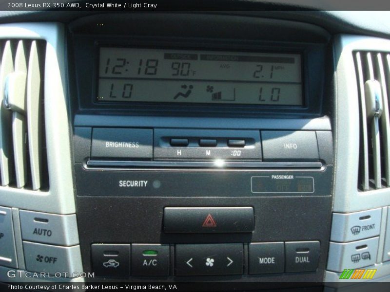Crystal White / Light Gray 2008 Lexus RX 350 AWD
