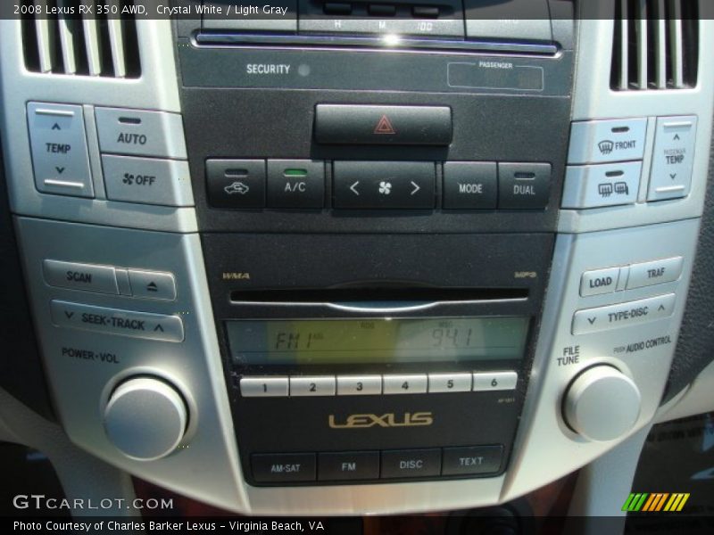 Crystal White / Light Gray 2008 Lexus RX 350 AWD