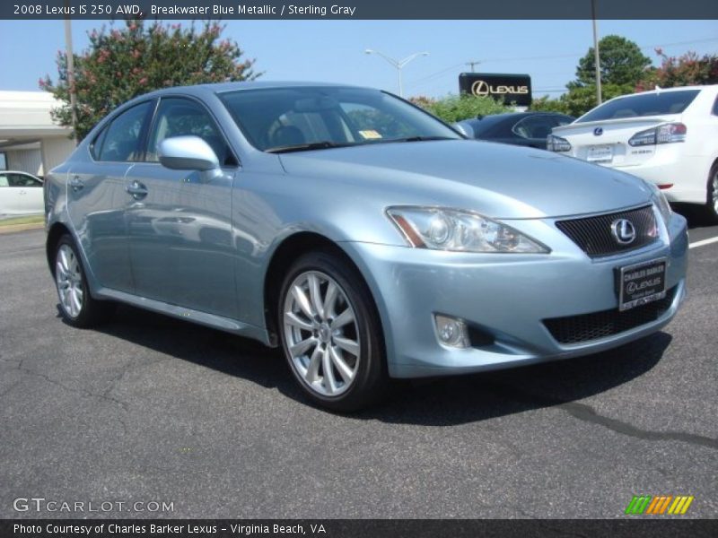 Breakwater Blue Metallic / Sterling Gray 2008 Lexus IS 250 AWD