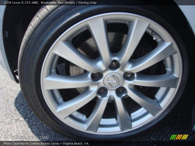 Breakwater Blue Metallic / Sterling Gray 2008 Lexus IS 250 AWD