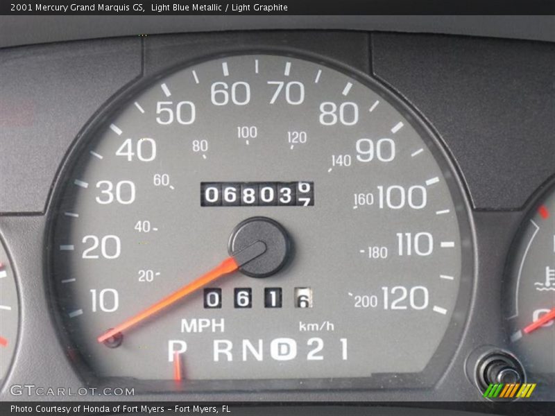 Light Blue Metallic / Light Graphite 2001 Mercury Grand Marquis GS