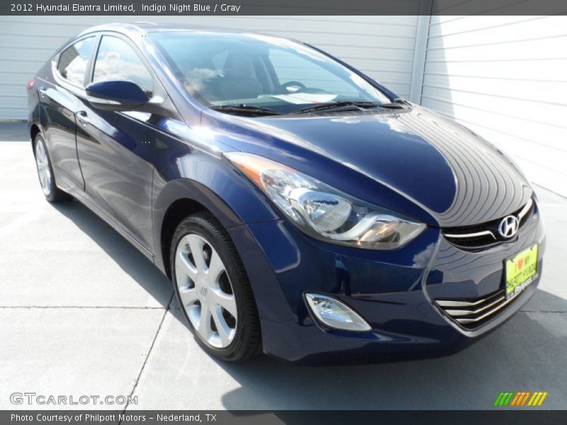 Indigo Night Blue / Gray 2012 Hyundai Elantra Limited