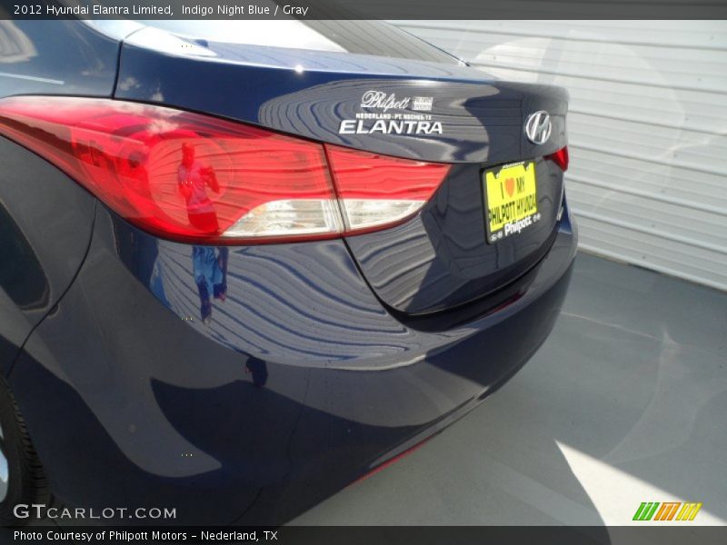Indigo Night Blue / Gray 2012 Hyundai Elantra Limited