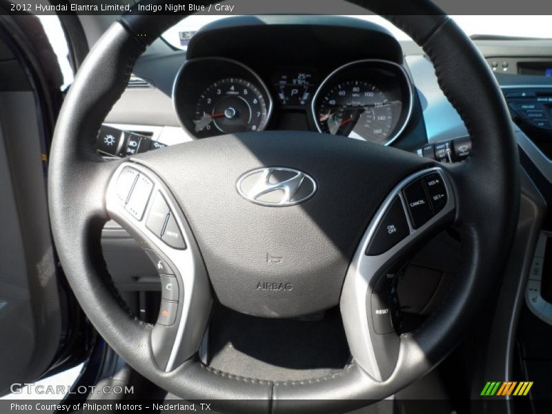 Indigo Night Blue / Gray 2012 Hyundai Elantra Limited