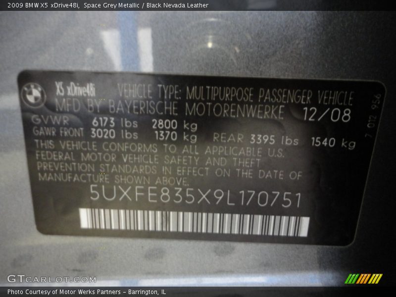 Space Grey Metallic / Black Nevada Leather 2009 BMW X5 xDrive48i