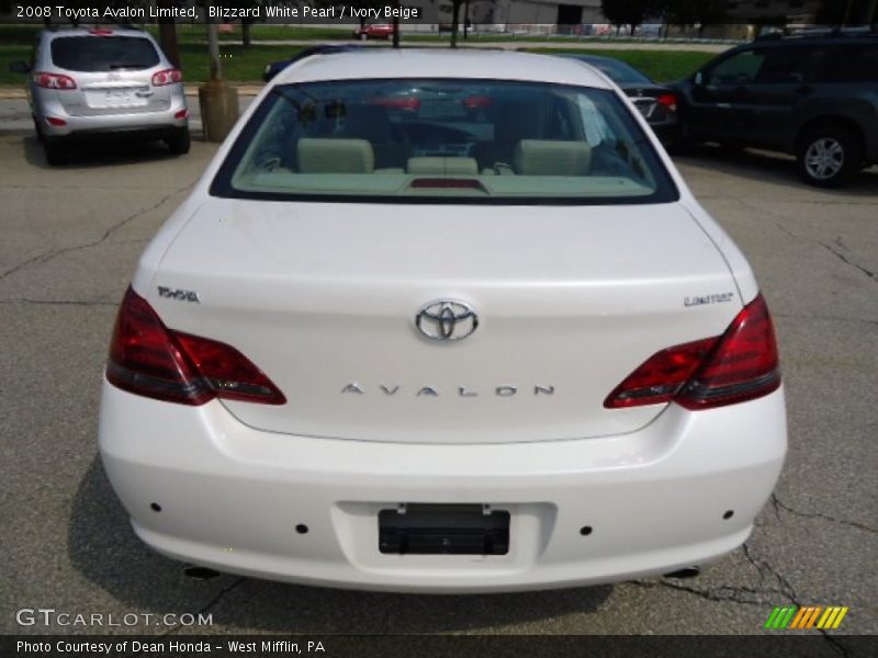 Blizzard White Pearl / Ivory Beige 2008 Toyota Avalon Limited