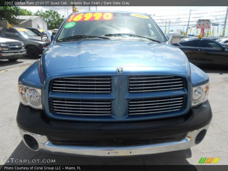 Atlantic Blue Pearl / Dark Slate Gray 2002 Dodge Ram 1500 ST Quad Cab