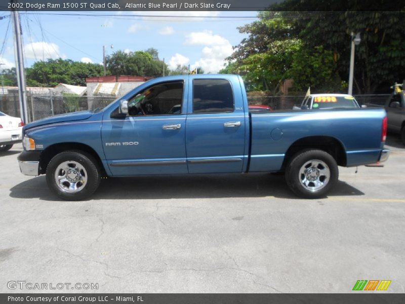 Atlantic Blue Pearl / Dark Slate Gray 2002 Dodge Ram 1500 ST Quad Cab