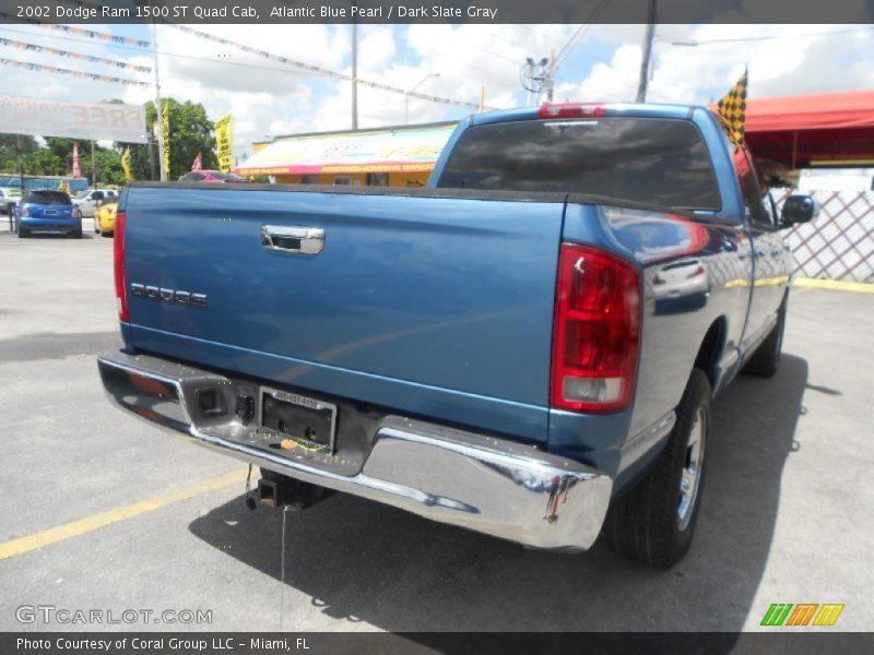 Atlantic Blue Pearl / Dark Slate Gray 2002 Dodge Ram 1500 ST Quad Cab