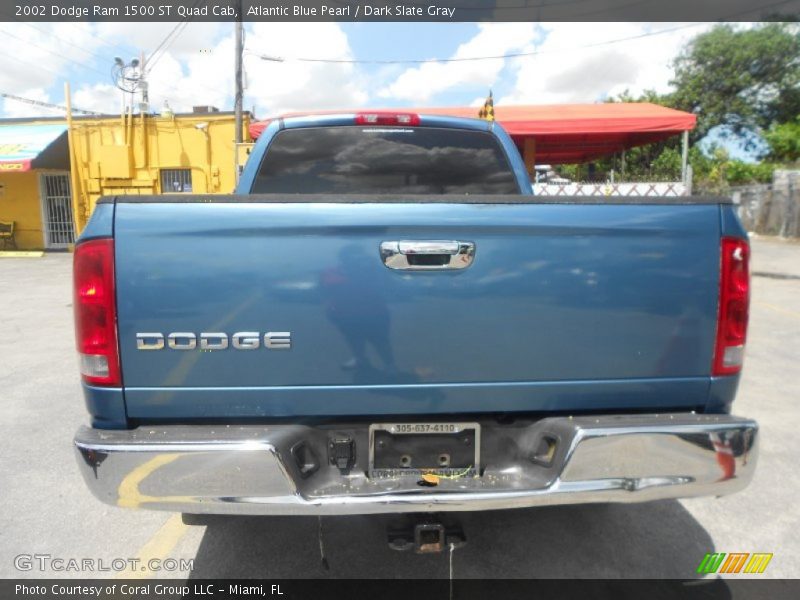 Atlantic Blue Pearl / Dark Slate Gray 2002 Dodge Ram 1500 ST Quad Cab