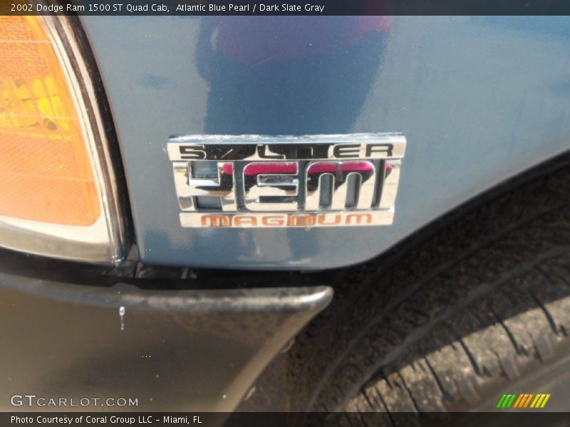 Atlantic Blue Pearl / Dark Slate Gray 2002 Dodge Ram 1500 ST Quad Cab