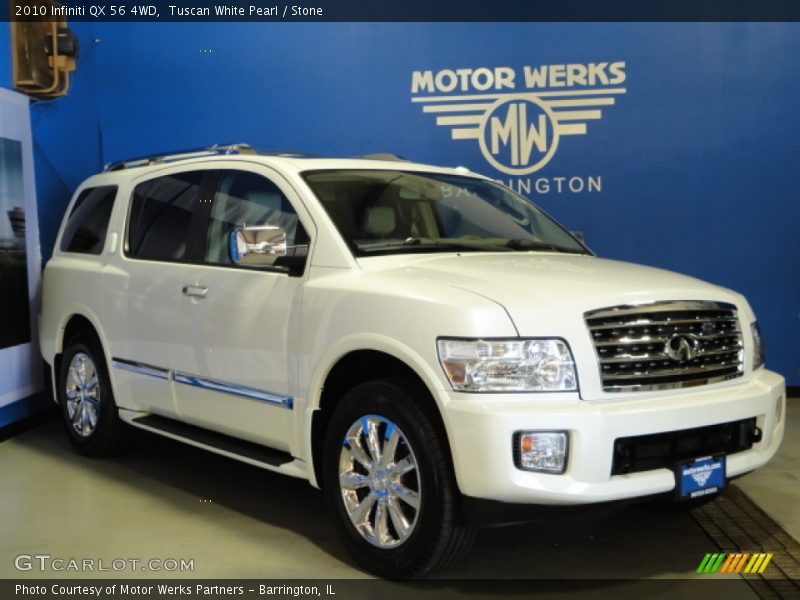 Tuscan White Pearl / Stone 2010 Infiniti QX 56 4WD