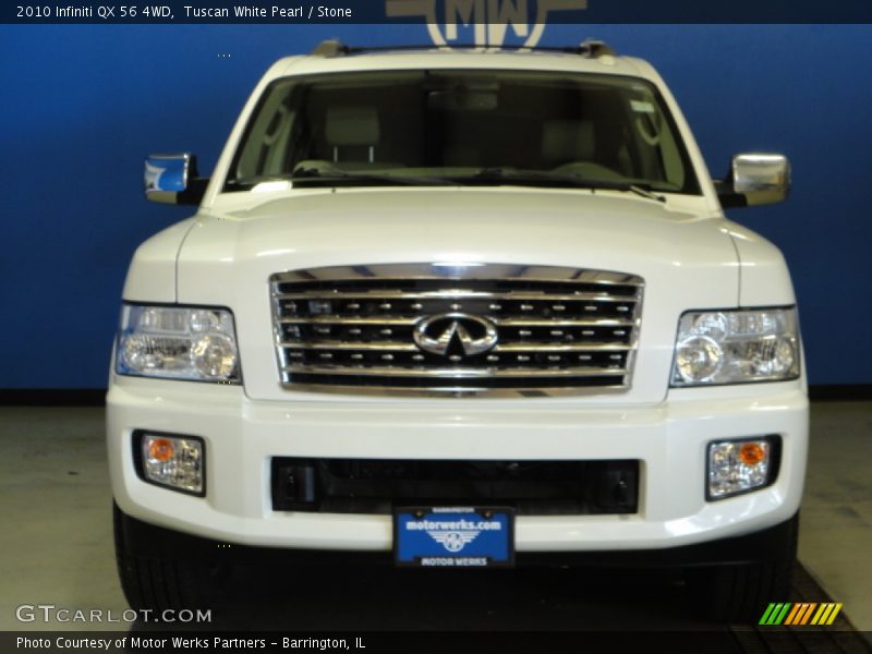 Tuscan White Pearl / Stone 2010 Infiniti QX 56 4WD