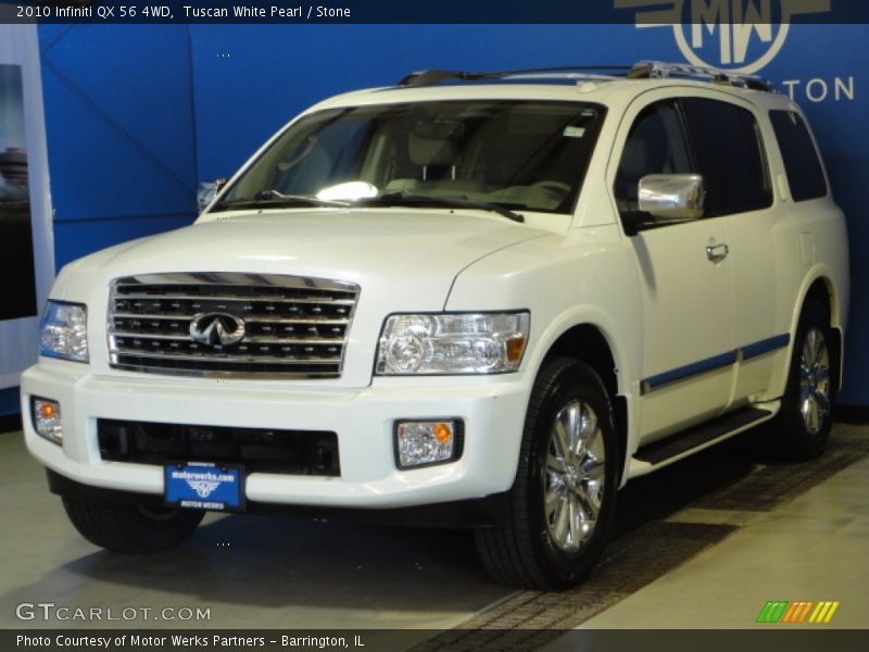 Tuscan White Pearl / Stone 2010 Infiniti QX 56 4WD