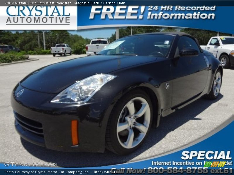Magnetic Black / Carbon Cloth 2009 Nissan 350Z Enthusiast Roadster