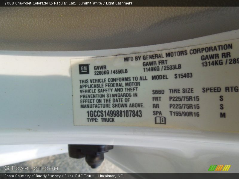 Summit White / Light Cashmere 2008 Chevrolet Colorado LS Regular Cab